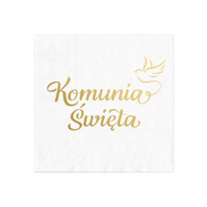 Serwetki Komunijne białe Komunia Święta 33cm/10 szt.