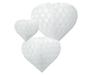 Rozeta serca białe (12cm, 19cm, 26cm)