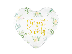 Balon foliowy serce Chrzest Święty 45cm,1 szt.