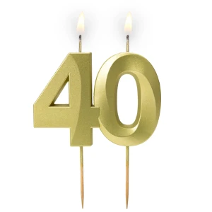 Cyferka "40" złota satyna