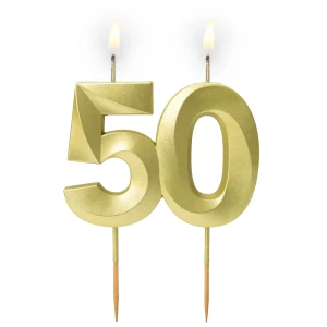Cyferka "50" złota satyna