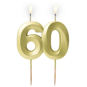 Cyferka "60" złota satyna