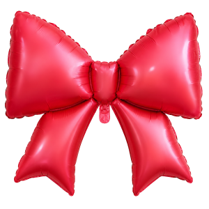 Balon foliowy KOKARDA czerwona matowa duża 98x75 cm
