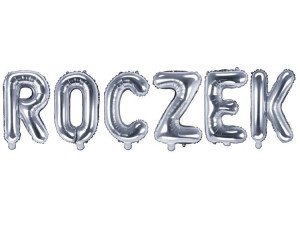 Balony napis ROCZEK srebrny