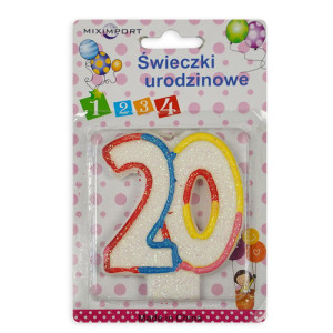 Świeczka urodzinowa podwójna 20
