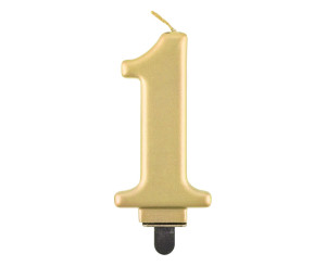 Świeczka "1" metalik złota, 8 cm