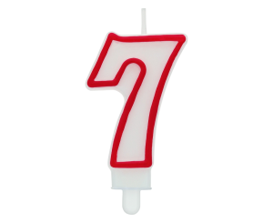 Cyfra "7", czerwony kontur