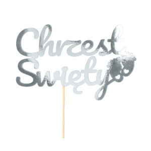 Topper Chrzest Święty Stopy Srebro