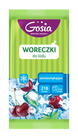 Woreczki do lodu, samozamykające z eurodziurą, 216 kostek
