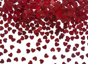 Konfetti Serca 5mm, czerwony, 30g