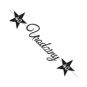 Baner 40 Urodziny gwiazdki, czerń