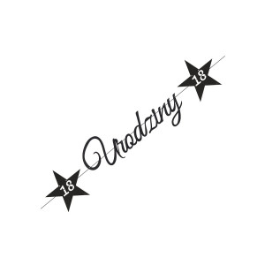 Baner 18 Urodziny gwiazdki, czerń