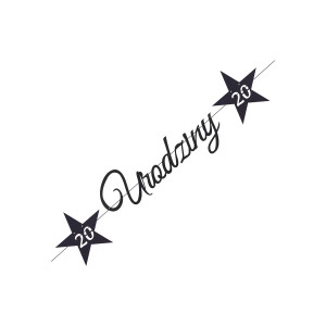 Baner 20 Urodziny gwiazdki, czerń