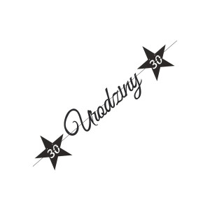 Baner 30 Urodziny gwiazdki, czerń