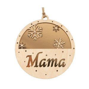 Bombka Śnieżynki Mama Złoto 8cm