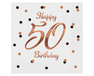 Serwetki Happy 50 Birthday, 33x33cm, 20szt.