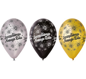 Balony Premium ,,Szcześliwego Nowego Roku" 6 szt