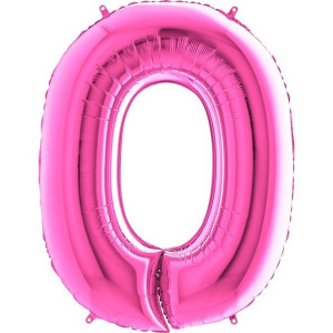 Balon Foliowy Różowa Fuksja "0" 1m