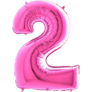 Balon Foliowy Różowa Fuksja "2" 1m