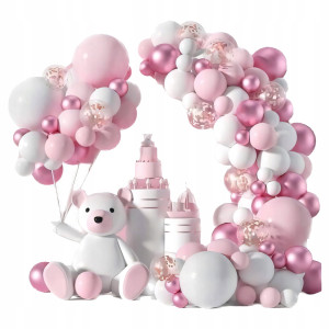 GIRLANDA BALONOWA różowa 107 elementów