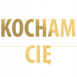 Baner Kocham Cię, złoto