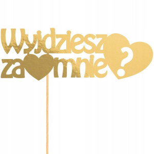 Topper Wyjdziesz za mnie? złoty