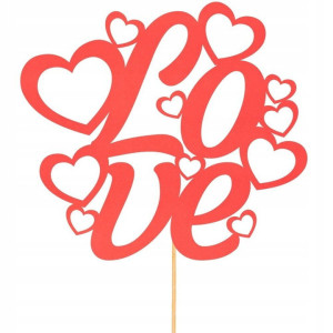 Topper Love serca czerwone