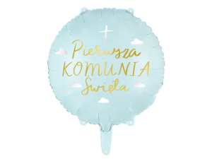 Balon foliowy Komunia Święta, 45 cm