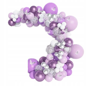 GIRLANDA BALONOWA fioletowa lawenda 100 elementów