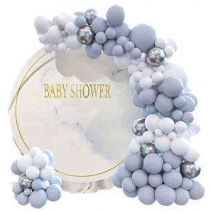 GIRLANDA BALONOWA srebrno szara 146 elementów
