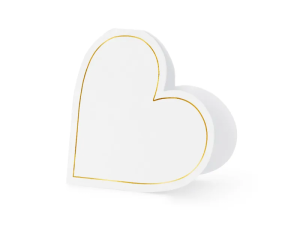 Wizytówki na stół Serca, 15.7x22 cm, biały