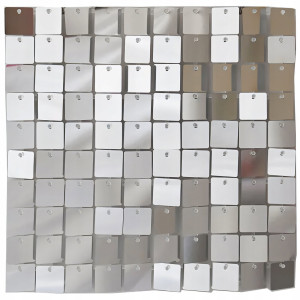 Panel dekoracyjny CEKINOWY srebrny 30 x 30 cm