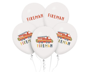 Balony Straż pożarna - Fireman, 12", 5 szt.