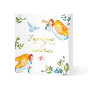 Zaproszenie na chrzest Anioły 10szt.