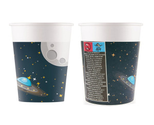 Kubeczki papierowe Rocket Space, 200ml, 8 szt.