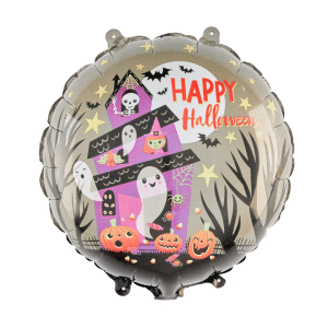 Balon foliowy Happy Halloween dom grozy, 45cm