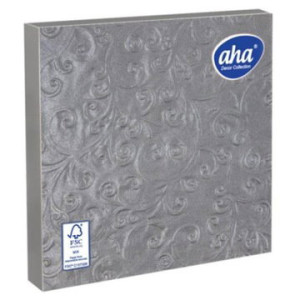 Srebrne serwetki z wytłoczeniem, 33x33cm/15szt.