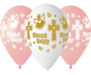 Balony Chrzest Dziewczynka 5 szt