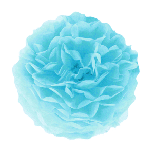 Pompon bibułowy, błękit, 35 cm