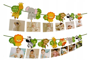 Baner urodzinowy na zdjęcia roczek zwierzątka