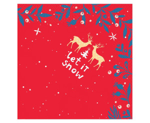 Serwetki Let it Snow, czerwone, 33x33 cm, 20 szt.