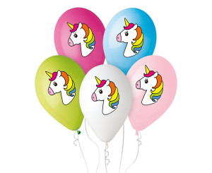 Balony JEDNOROŻEC, 12 cali / 5 szt.