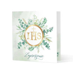 Zaproszenie na komunię IHS 10szt.