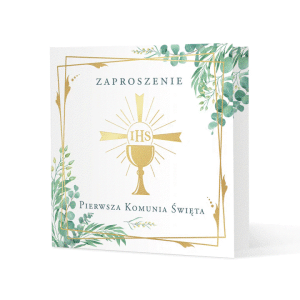 Zaproszenie na komunię Kielich IHS 10szt.