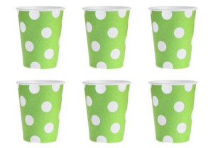 Kubeczki papierowe Groszki pistacjowe 270ml/6 szt.