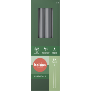Świeca szpica Czarna Bolsius, 8szt.
