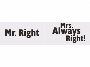 Tabliczki Mr. Right / Mrs. Right