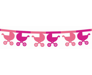 Girlanda papierowa "Wózek" różowa