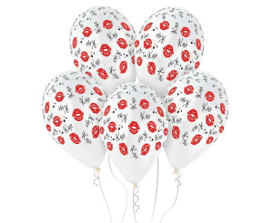 Balony Premium Kiss Kiss, 13 cali 5 szt.