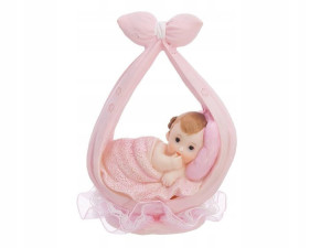 Figurka dziewczynka w chuście, różowy 11cm